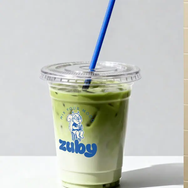 Buzlu matcha latte