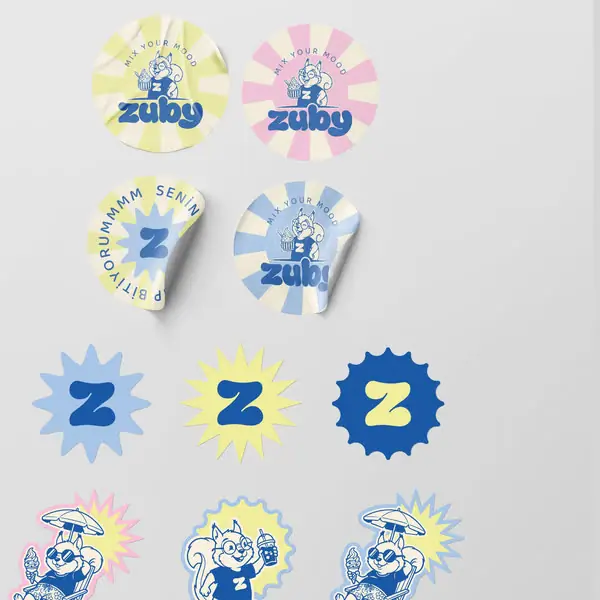 Zuby stickerları ve kâğıt çantalar